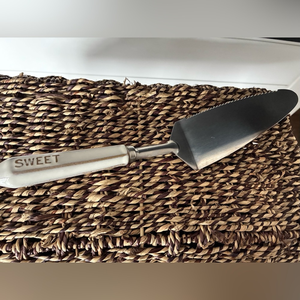 Hearth & Hand Silver Cake Server with Engraved Handle